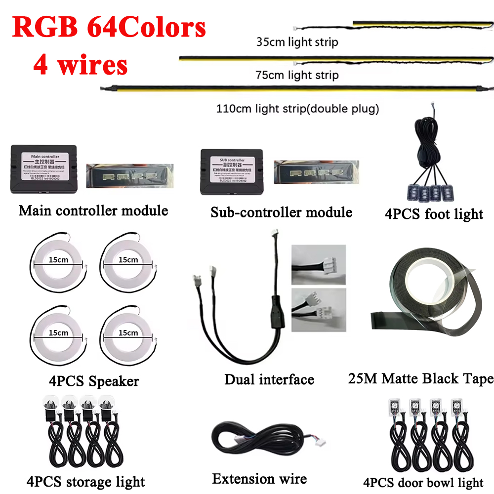 Led El Wire - Kit de lumière ambiante LED RGB