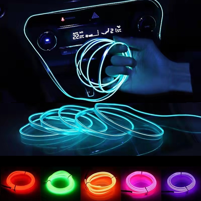 Led El Wire - Bandes d'éclairage intérieur de voiture LED