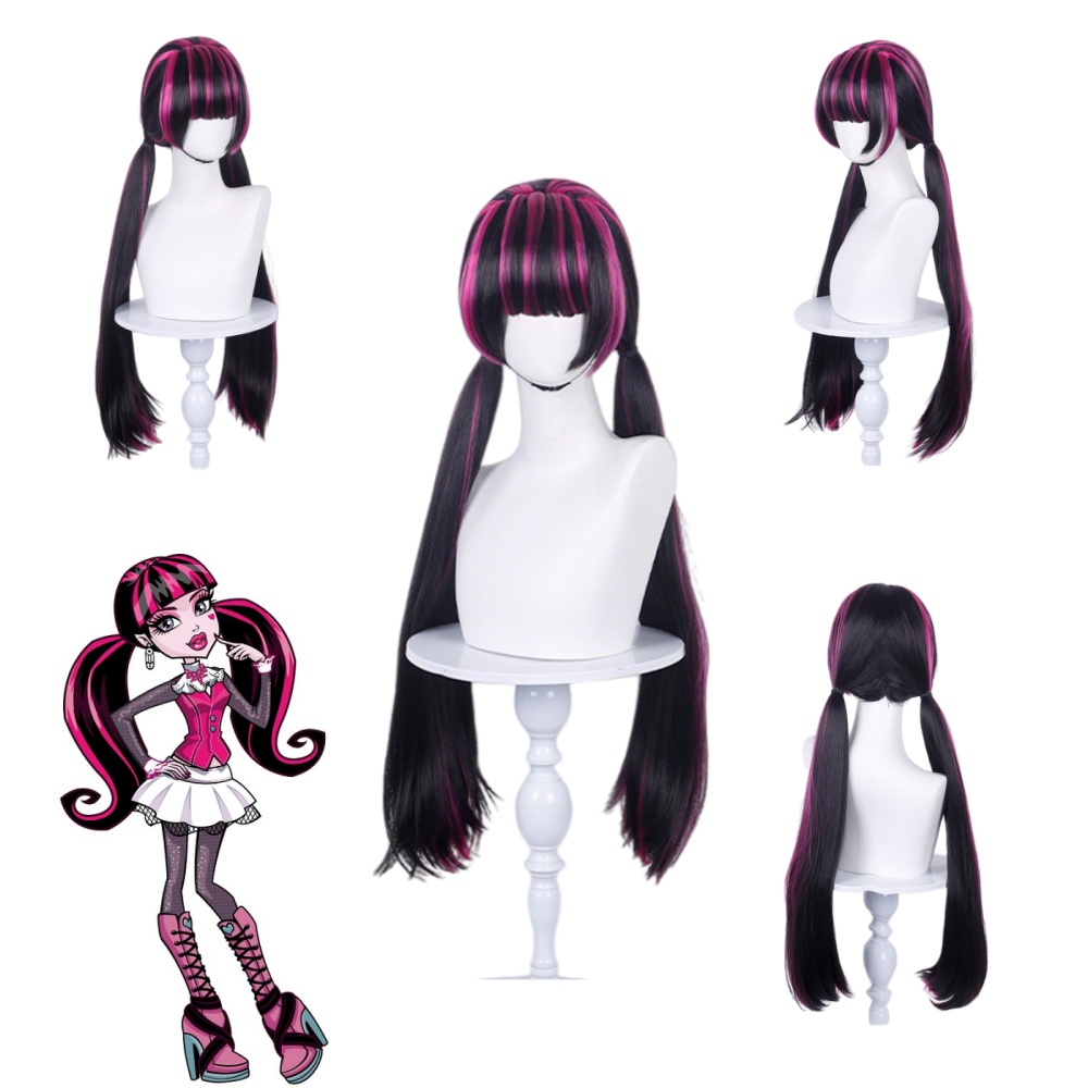 Wig Fiber Net - Perruque de cosplay Draculaura Anime, perruques