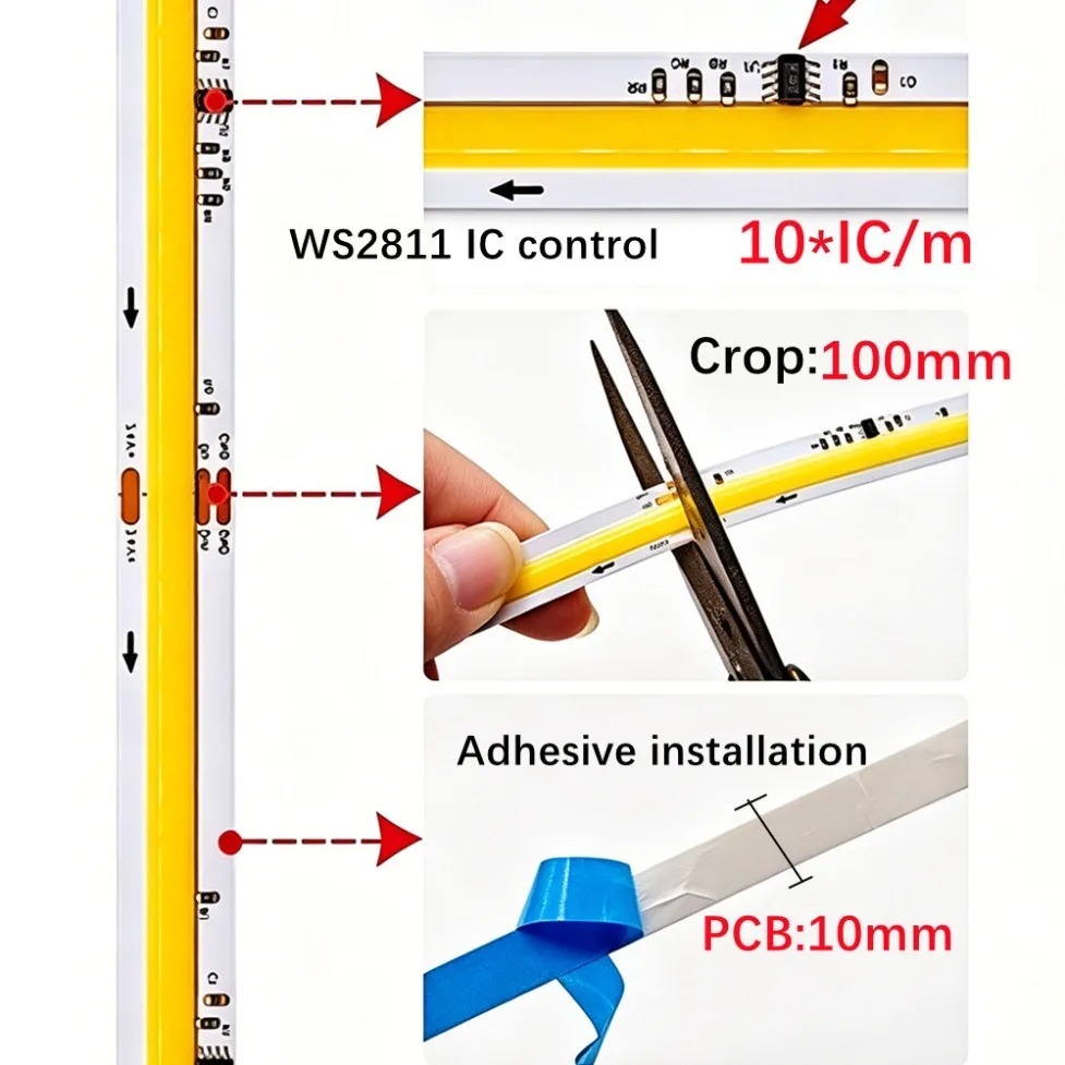 Bande LED COB WS2811 IC 5m-40m - Led El Wire avis et prix
