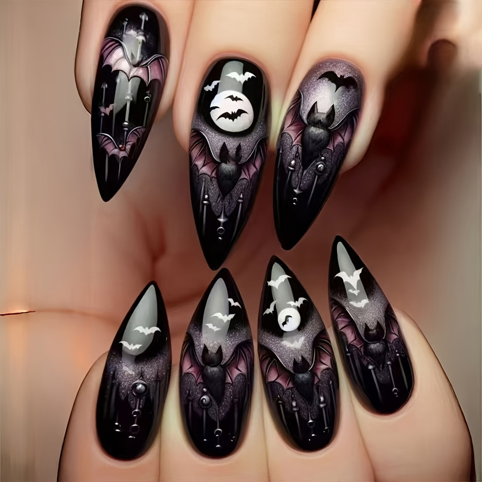 24 faux ongles d'Halloween noi - Cosplay Bat Prop avis et prix